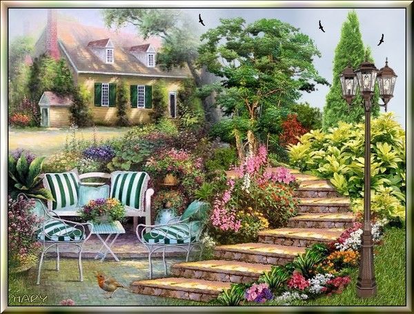 terrasse fleurie en hiver